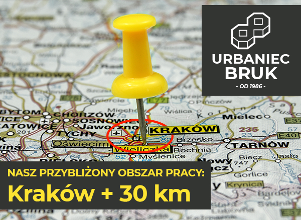 obszar pracy Urbaniec Bruk - Kraków